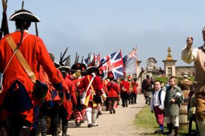 Soldiers reenacting history at Fortress Louisbourg