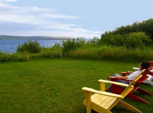 lakefront seating area